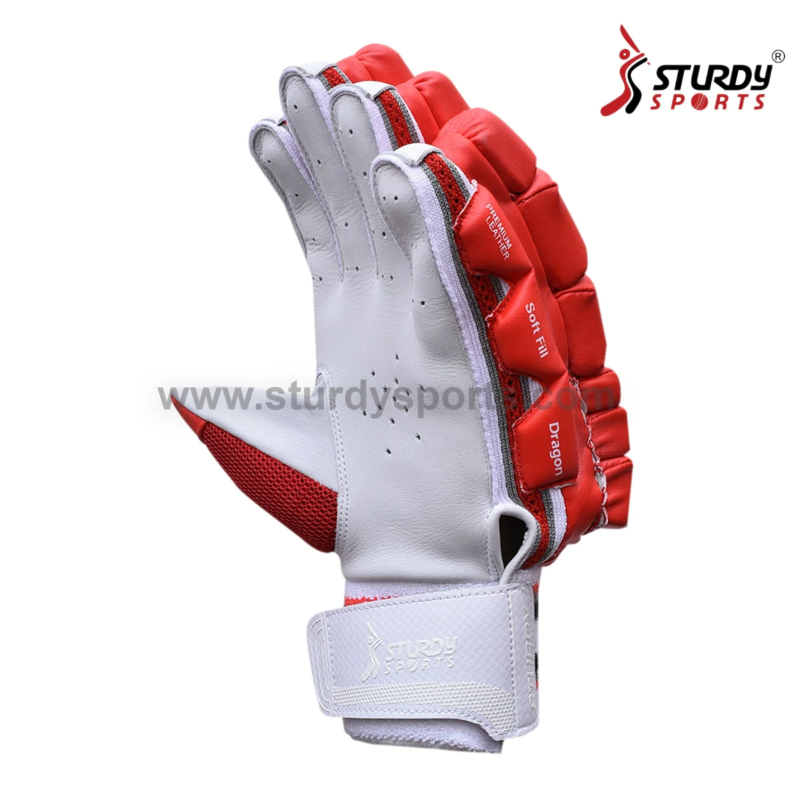 Sturdy Dragon Red Cricket Batting Gloves - Adult - Image 4